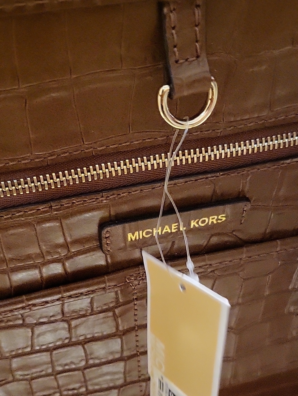 Michael Kors PVC Clear Tote Bag with Brown Croc-Effect - Picture 3 of 10